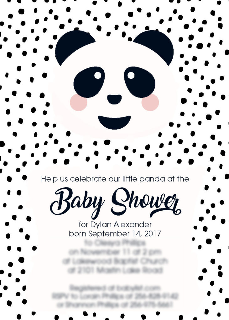 Panda Baby Shower Invitation
