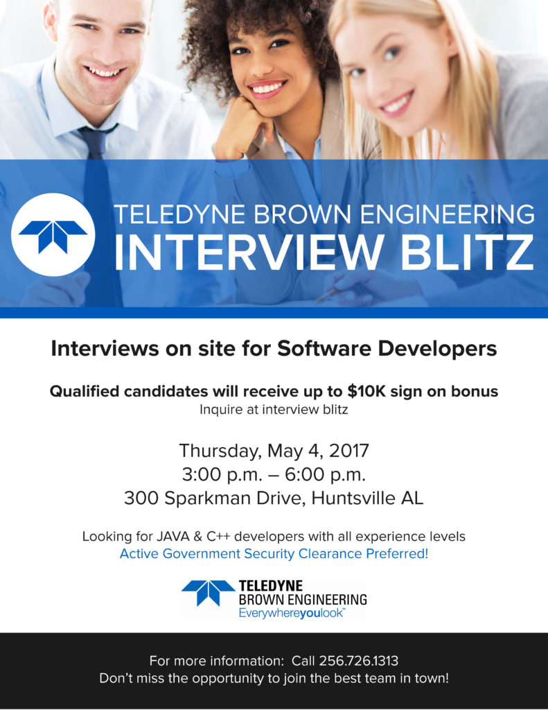 Teledyne Brown Engineering Job Fair Flyer